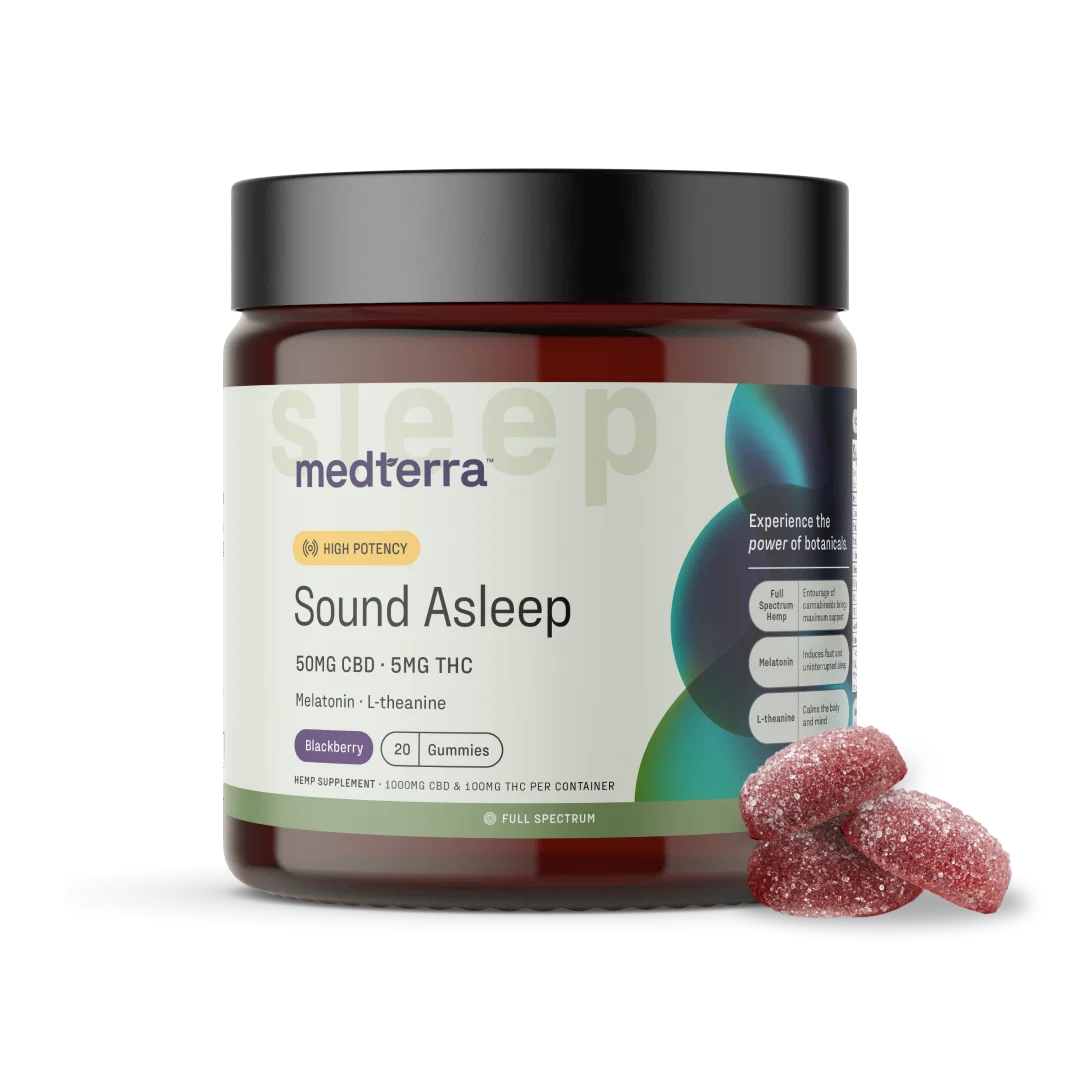 Medterra Sound Asleep Full Spectrum CBD + THC Gummies Blackberry 20ct