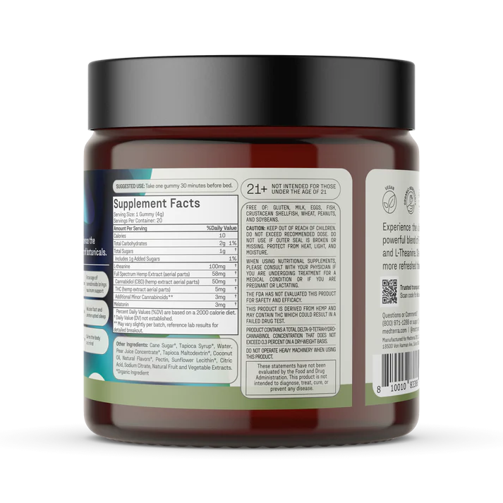 Medterra Sound Asleep Full Spectrum CBD + THC Gummies Blackberry 20ct