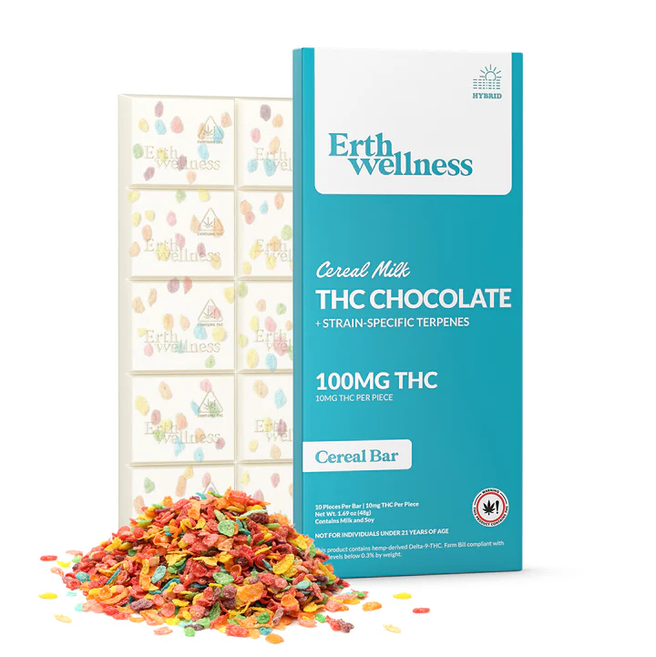 Erth Wellness Delta9 THC Chocolate Bar 100mg Strain Specific