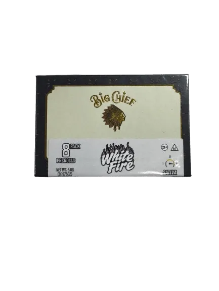 big chief premium thca pre rolls 8 pack 0.7g white fire sativa