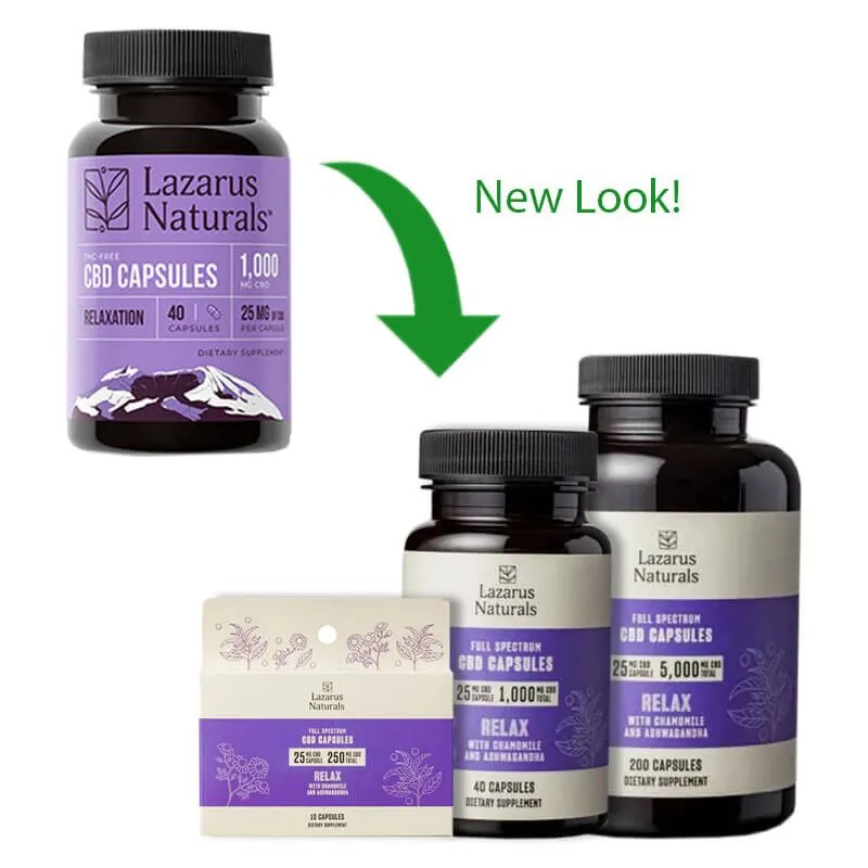 Full Spectrum CBD Capsules - Relaxation Blend - Lazarus Naturals - Image 2