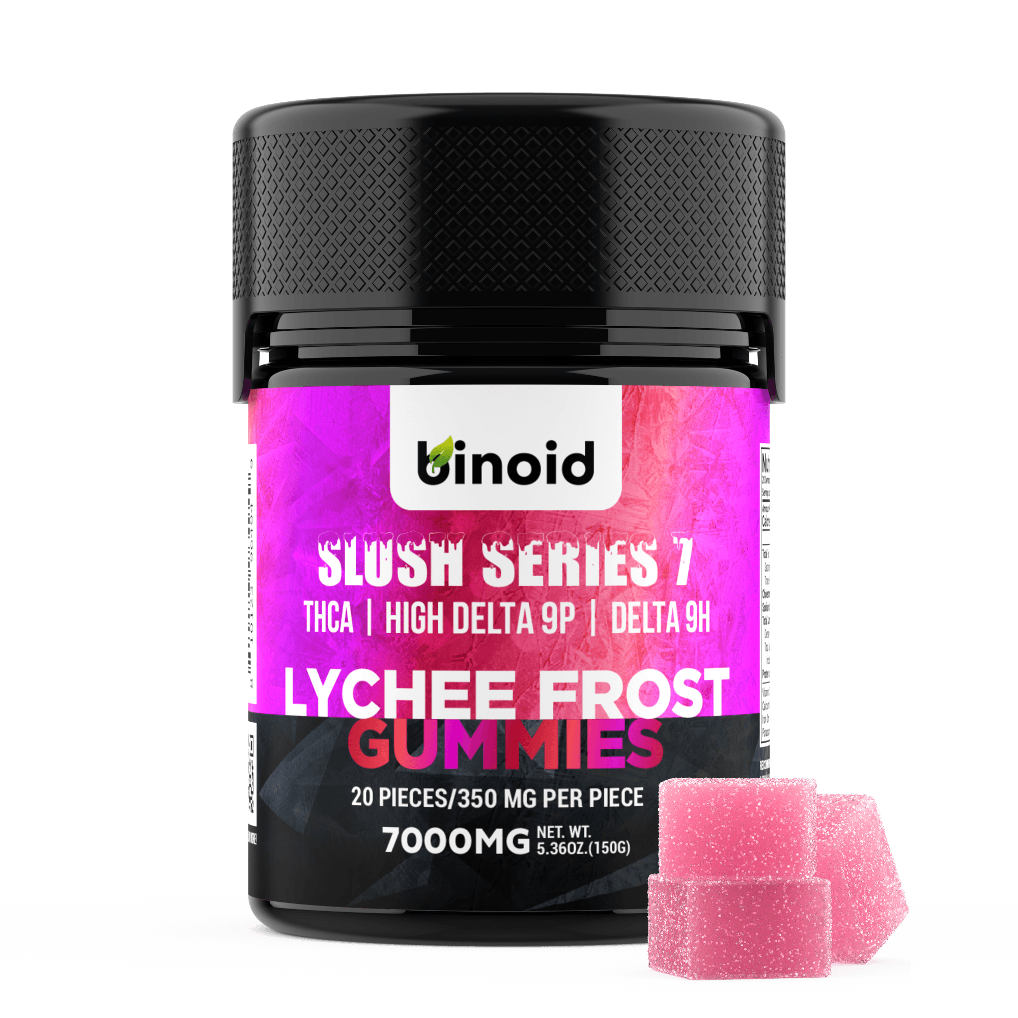 Binoid Slush Series Super 7 Gummies THCA +Delta 9 - 7000mg - 20 Gummies - Image 2