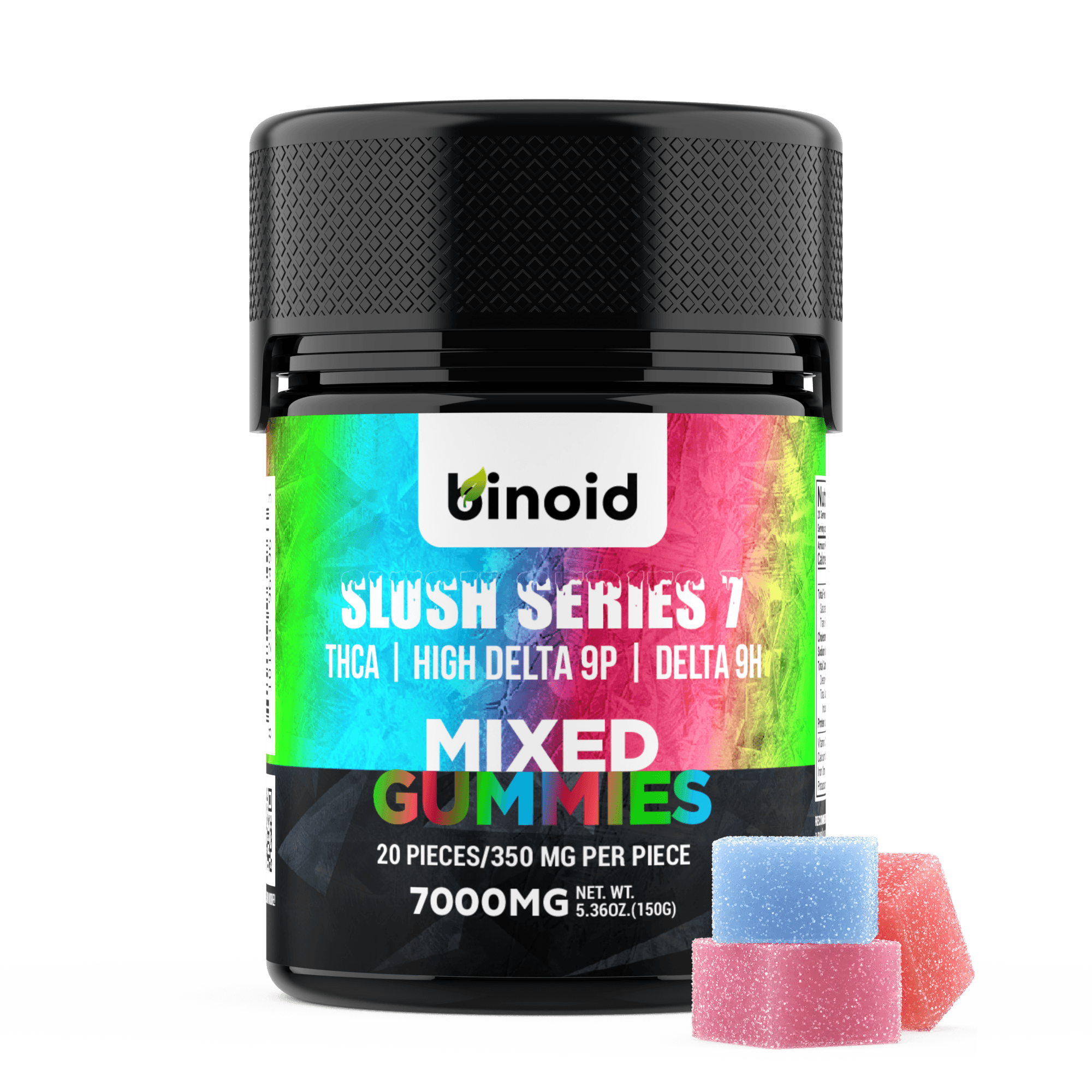 Binoid Slush Series Super 7 Gummies THCA +Delta 9 - 7000mg - 20 Gummies - Image 4
