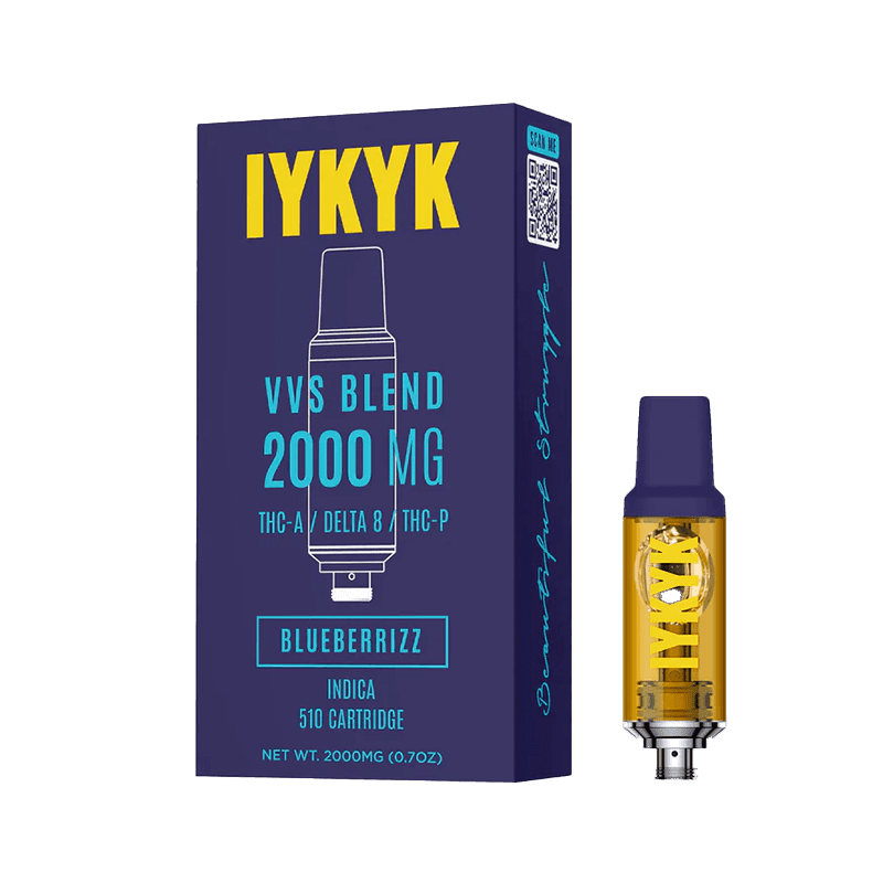 IYKYK - THC-A Delta 8 THC-P Vape Cartridge - Blueberrizz (Indica) - 2g
