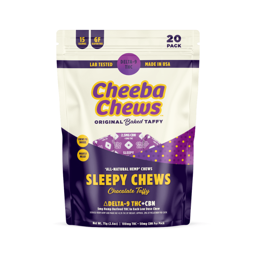 Cheeba Chews Sleepy Chews 5mg D9 THC- 2.5mg CBN – Chocolate Taffy
