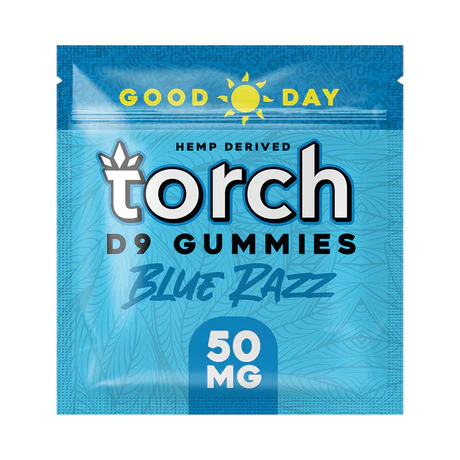 Torch Good Day Hemp Derived D9 Gummies 50mg - Blue Razz