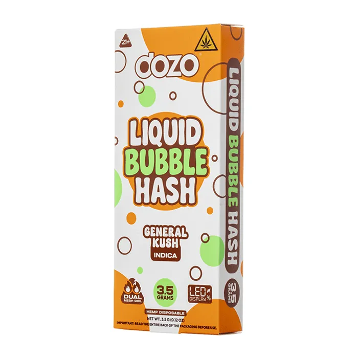 Dozo Liquid Bubble Hash disposable vape 3.5g General Kush indica