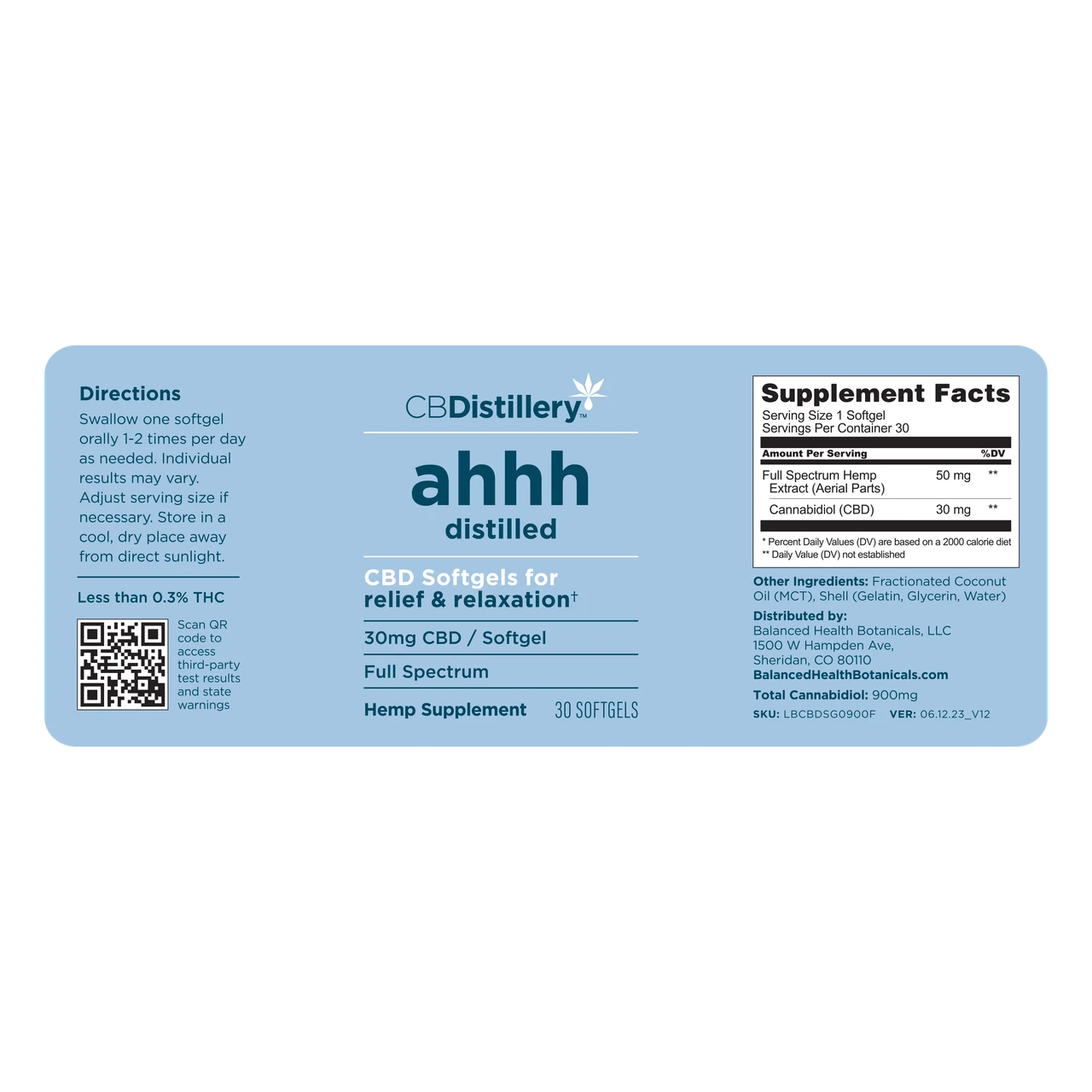 CBDistillery ahhh Distilled Full Spectrum CBD Softgels – 30MG – 30 & 60 Count - Image 3