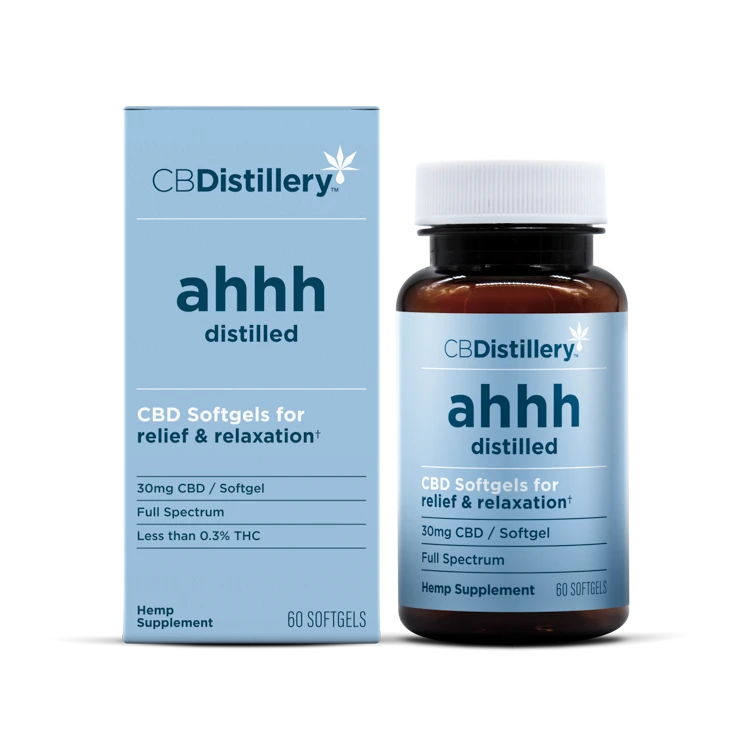 CBDistillery ahhh Distilled Full Spectrum CBD Softgels – 30MG – 30 & 60 Count - Image 2