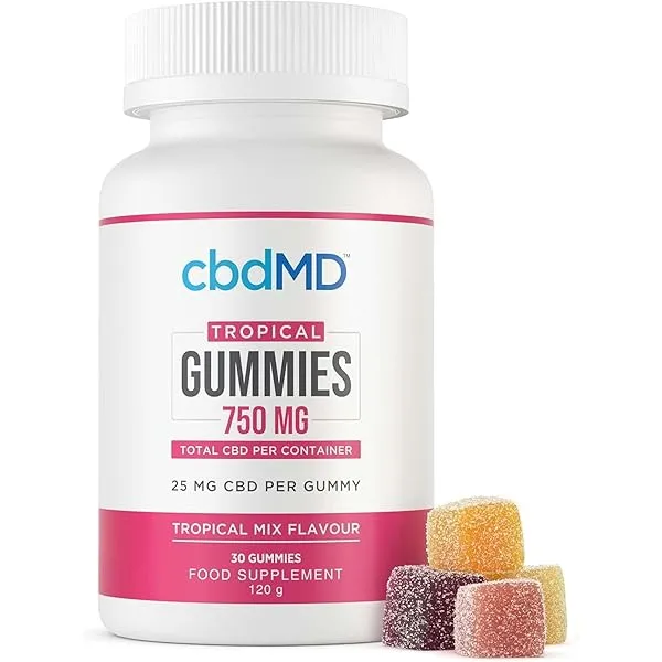 cbdMD Broad Spectrum CBD Gummies Tropical Mix 750mg- 30 Count