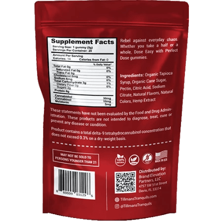 Tillman Tranquils Sleep Gummies + Melatonin 3:1 CBD:CBN Cherry - Image 2