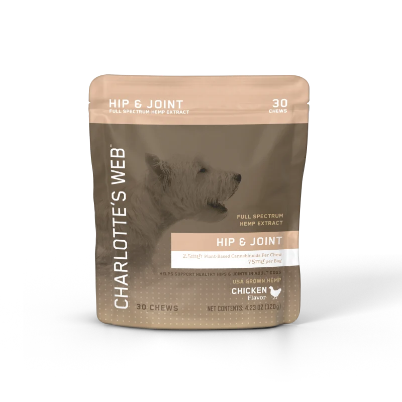 Charlotte’s Web Hip & Joint Full Spectrum CBD Chews for Dogs Chicken 30–60 Count