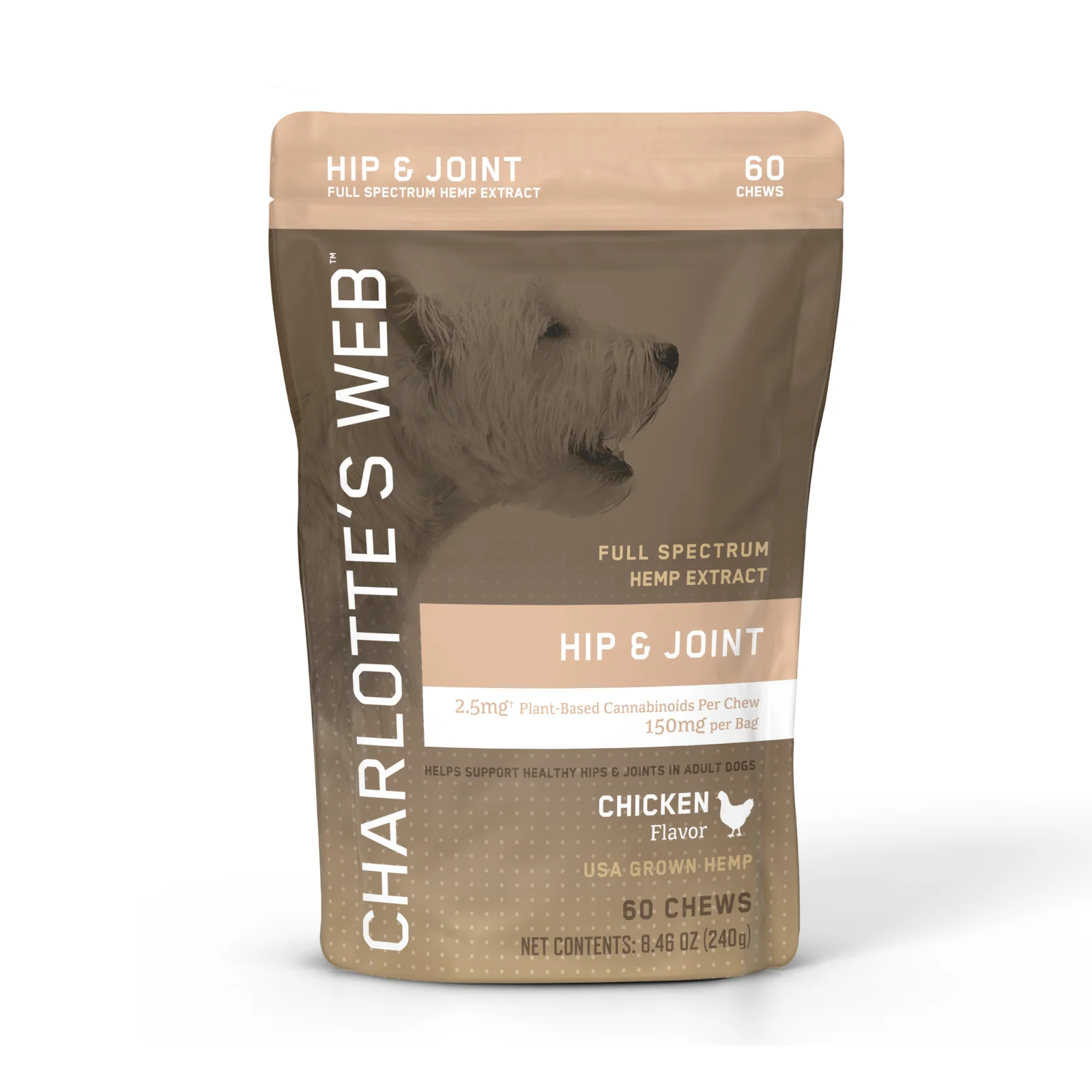 Charlotte’s Web Hip & Joint Full Spectrum CBD Chews for Dogs Chicken 30–60 Count - Image 2