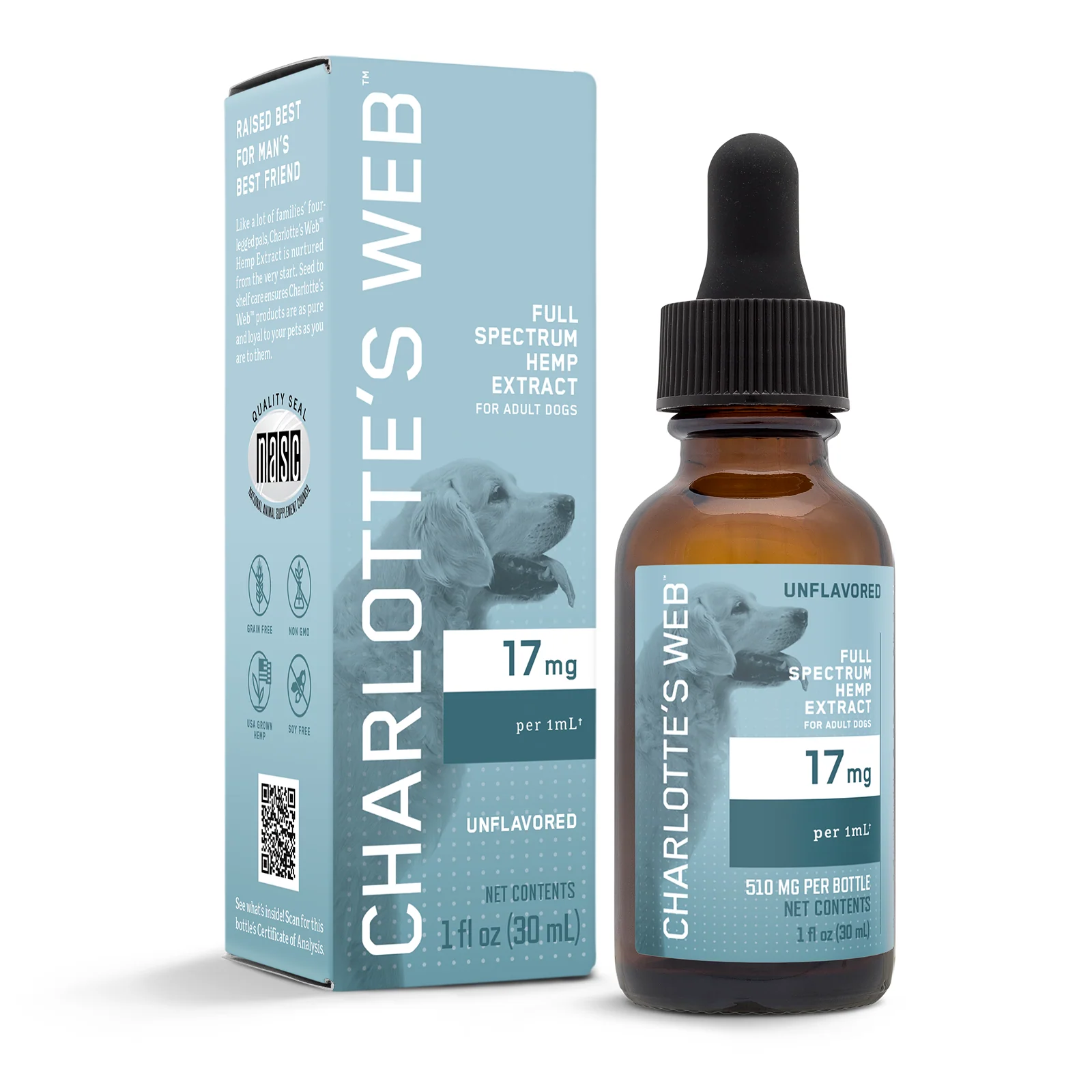 Charlotte's Web Full Spectrum CBD Oil for Dogs 17mg 30ml