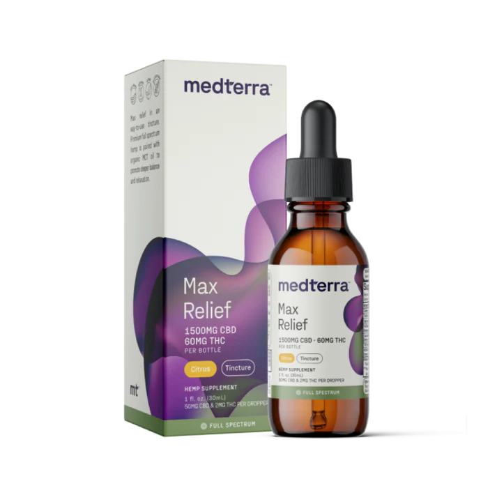 Full Spectrum CBD + Delta 9 THC Oil Tincture Drops - 1500mg Medterra