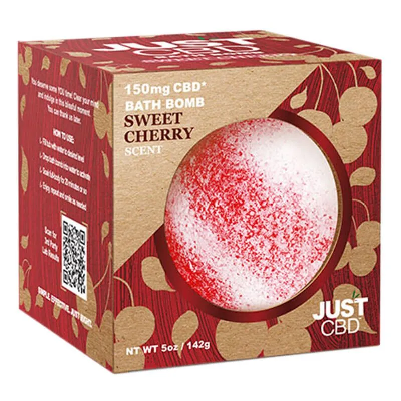 CBD Bath Bomb - Sweet Cherry Scent - JustCBD