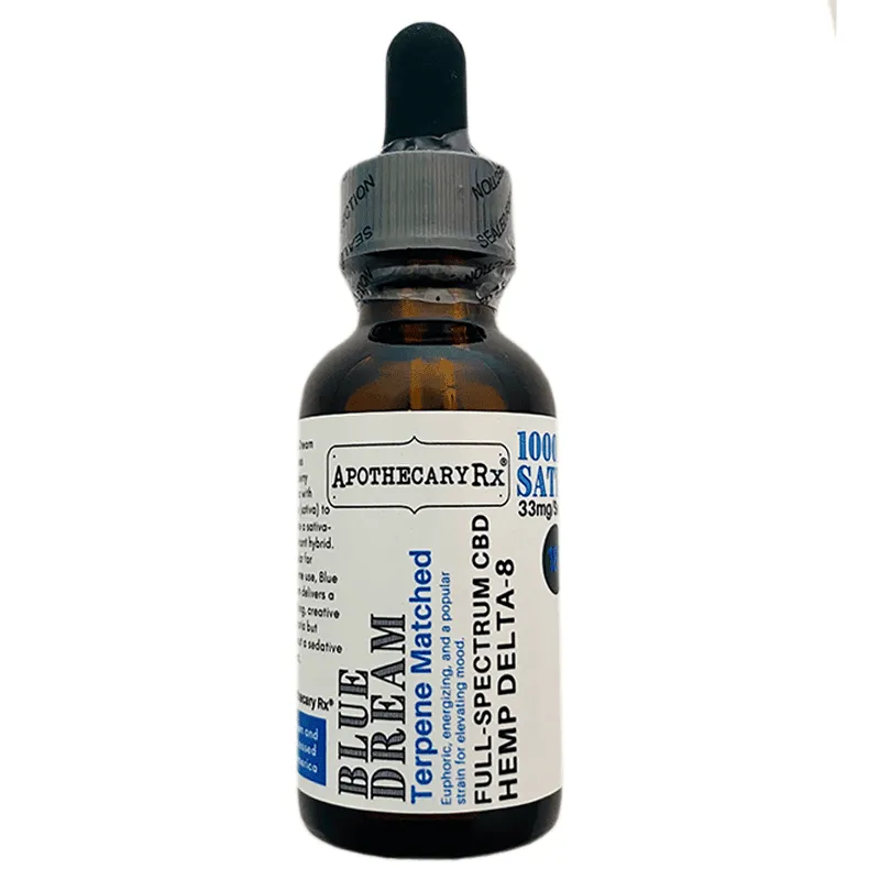 Full Spectrum CBD + Delta 8 THC Oil Tincture - Blue Dream - Apothecary Rx
