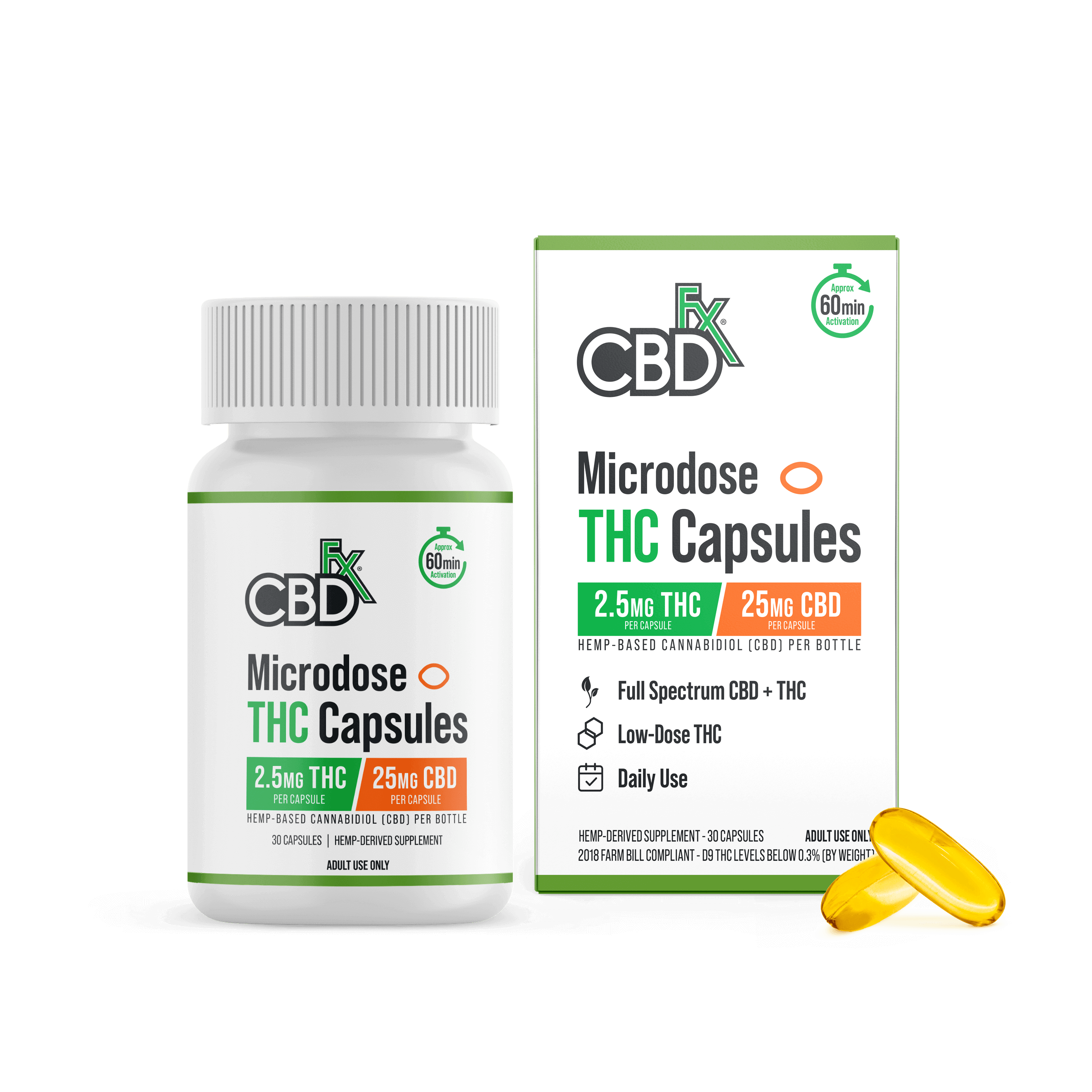 Delta-9 THC Capsules + CBD: Daily Chill Blend - CBDfx