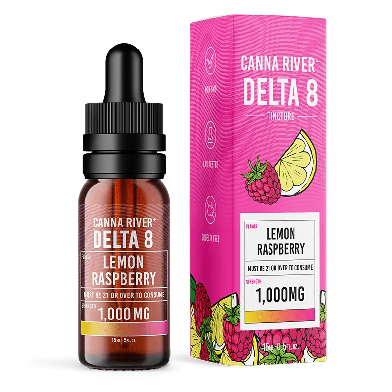 Delta 8 THC Oil Tincture - Lemon Raspberry Flavor - Canna River