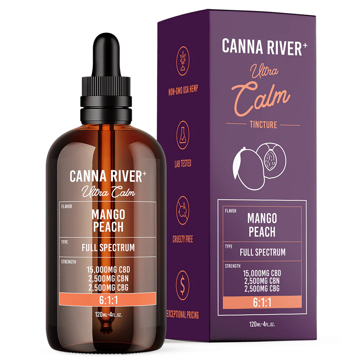 CBD Oil - Full Spectrum Ultra Calm Tincture + CBG + CBN - 120ml - By Canna River - Image 3