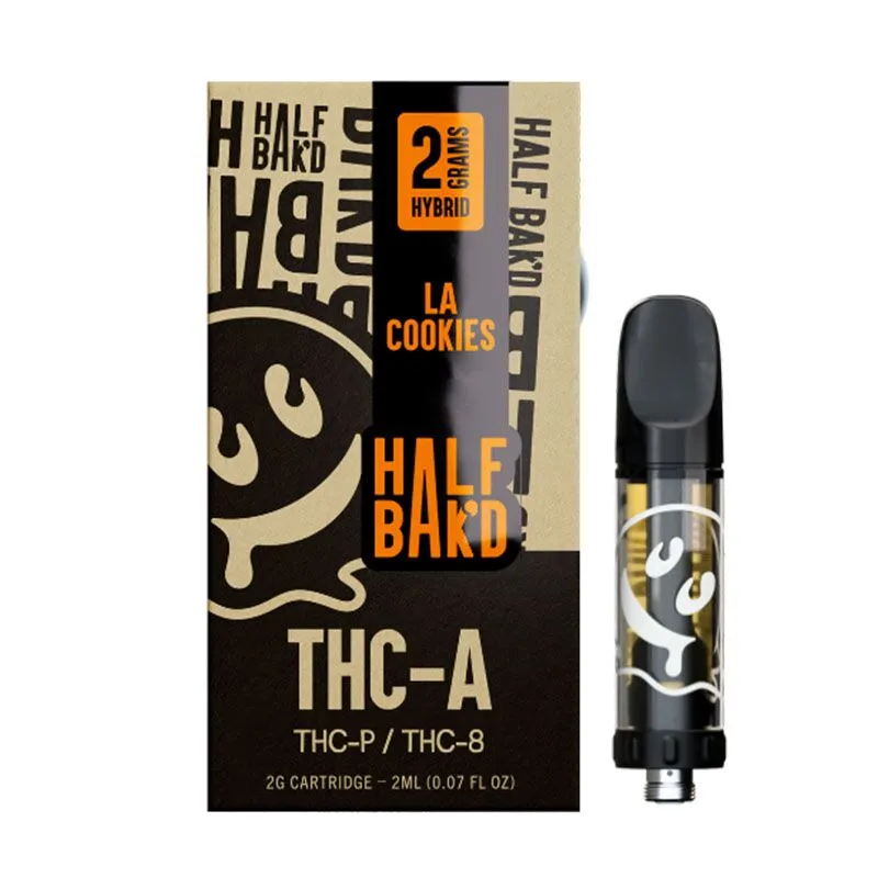 THC-A:THC-P:Delta 8 Cartridge - LA Cookies (Hybrid) - 2g - By Half Bak'd