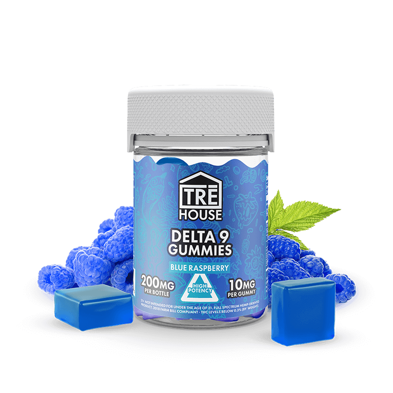 Blue Raspberry Delta 9 THC Gummies – TRĒ House