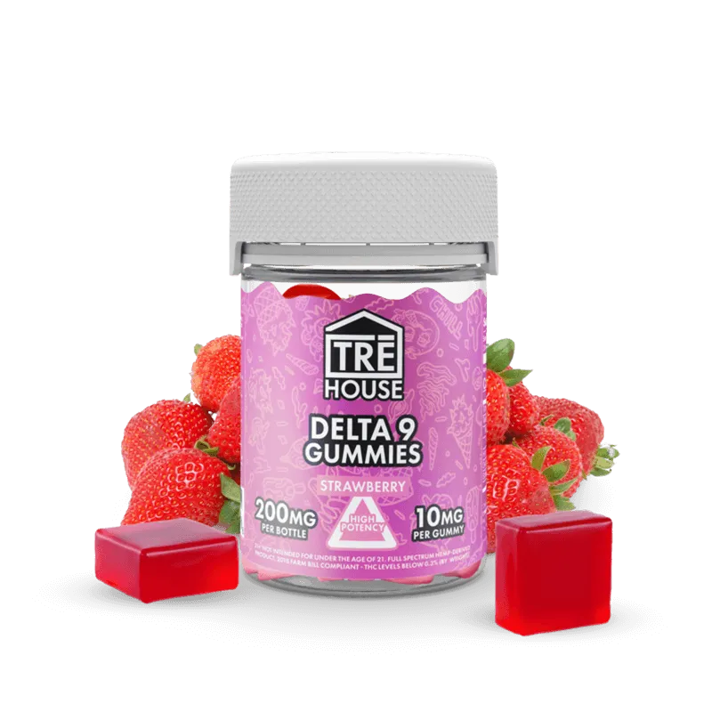 Delta 9 Gummies - Strawberry - TRĒ House