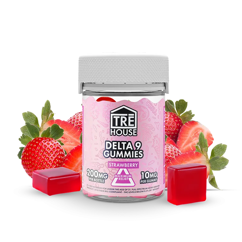Delta 9 Gummies - Strawberry - TRĒ House