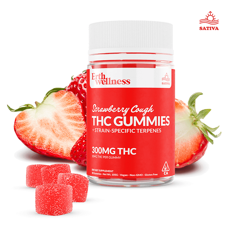 Erth Wellness - Delta 9 THC Gummies - Strawberry Cough - 300mg - 30 Count