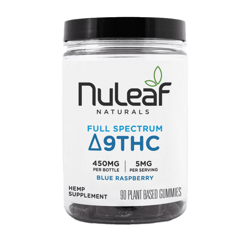 NuLeaf Naturals - Delta 9 Gummies - Blue Raspberry - 90ct - 450mg