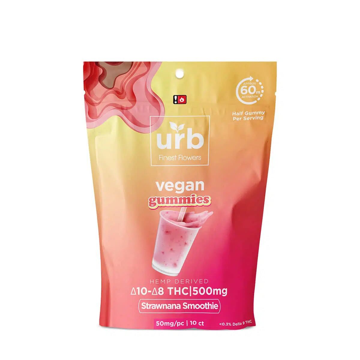 D10/D8 THC Gummies 500MG – Strawnana Smoothie