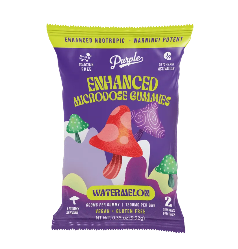 Purple Mushroom Enhanced Microdose Gummies - 2CT - Watermelon