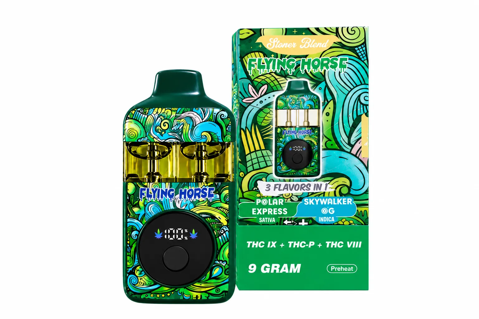 Flying Horse Stoner Blend 3-in-1 Disposable Vape Multiple Flavors 9G - Image 7