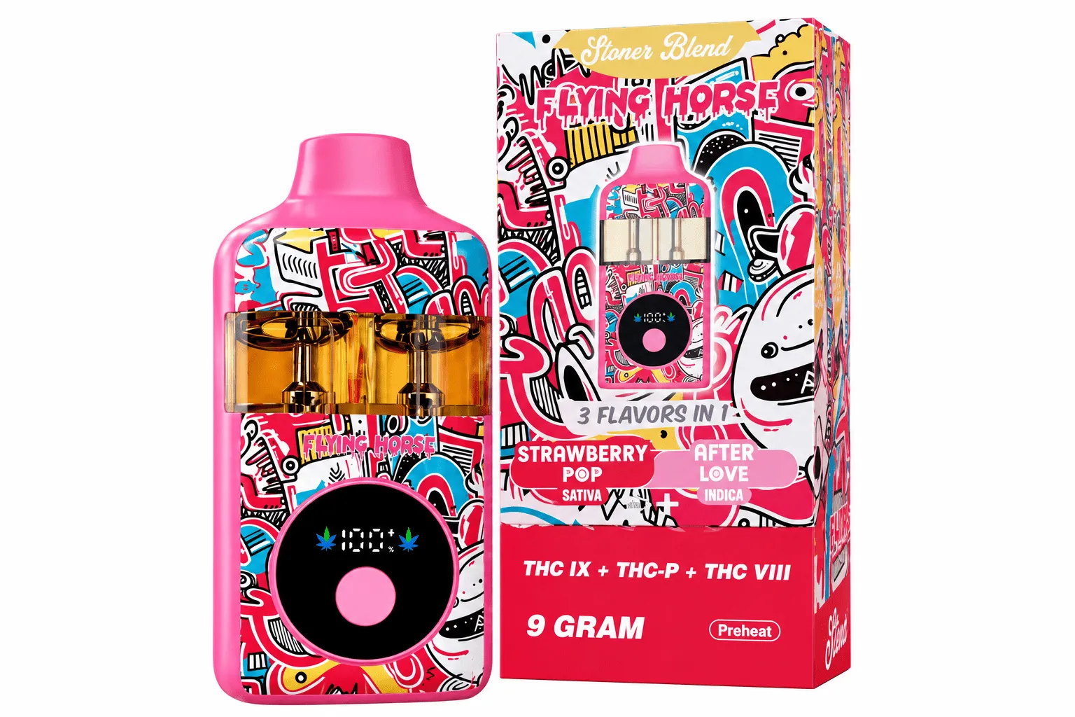 Flying Horse Stoner Blend 3-in-1 Disposable Vape Multiple Flavors 9G - Image 6