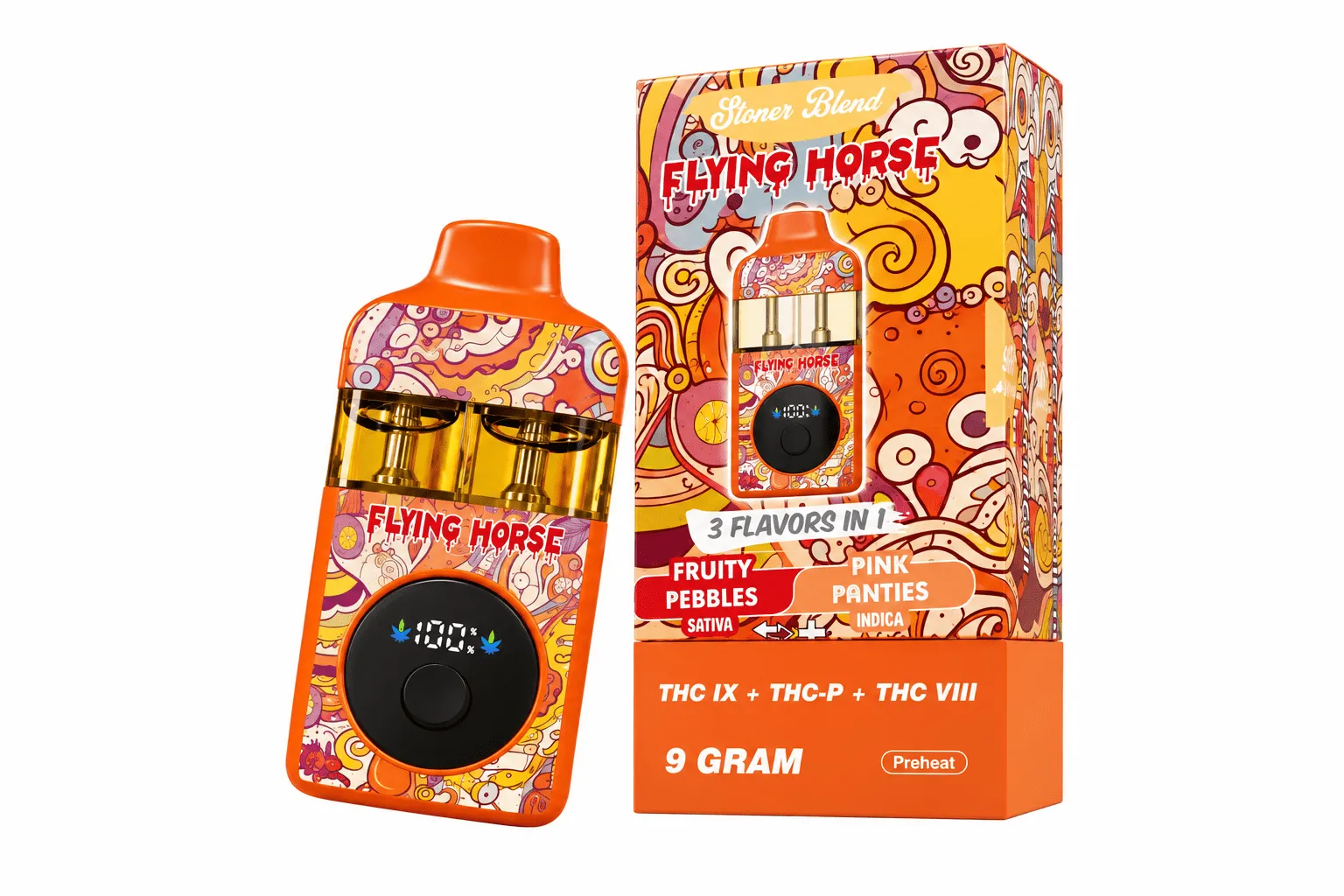 Flying Horse Stoner Blend 3-in-1 Disposable Vape Multiple Flavors 9G - Image 10