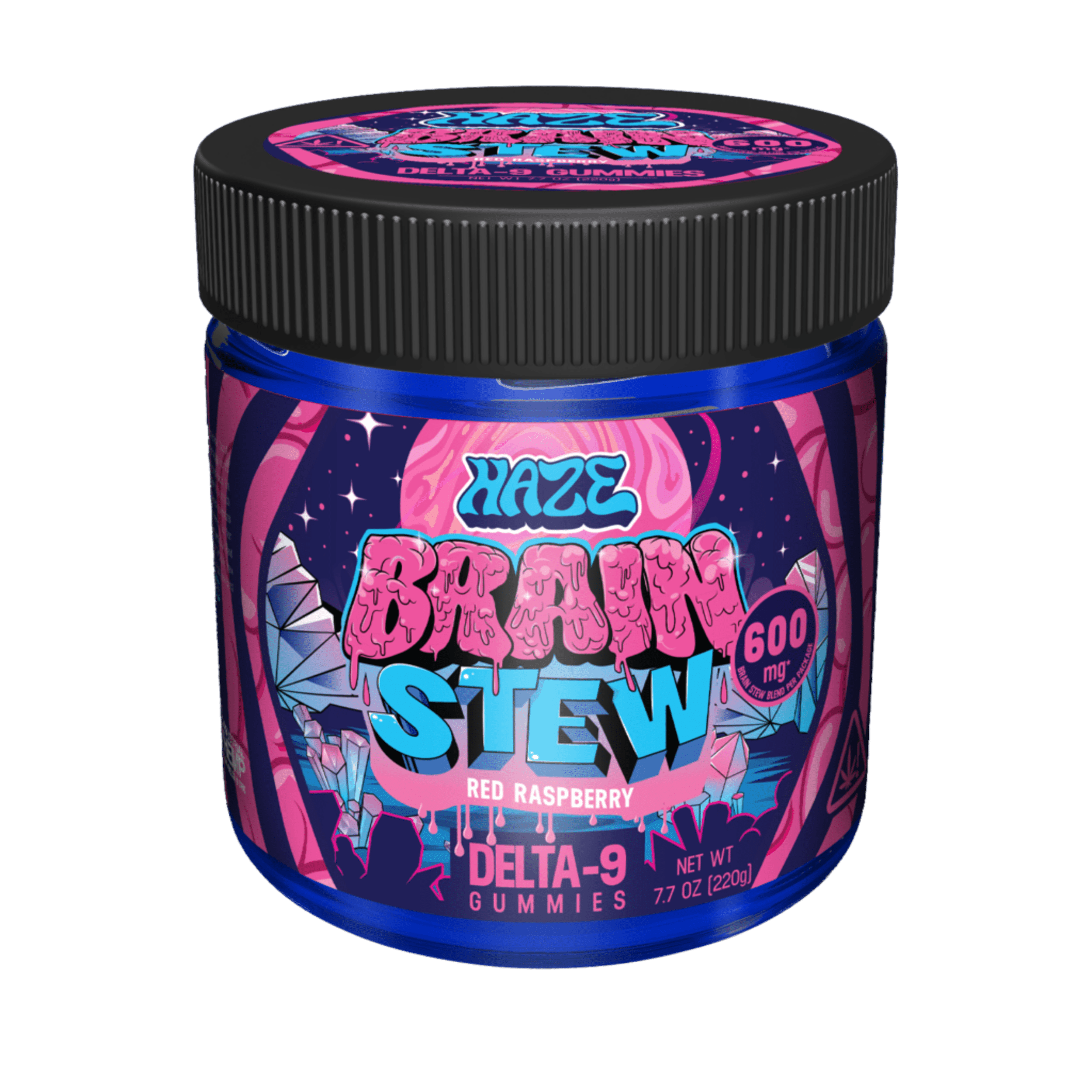 Haze Brain Stew D9 Gummies 600mg - Red Raspberry (Hybrid)