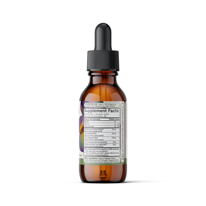 Medterra Max Relief + Relax Full Spectrum CBD + CBG Tincture Citrus 1000mg