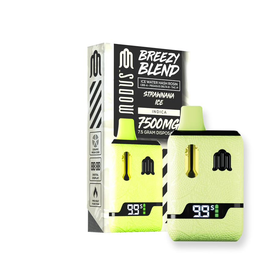 Modus Breezy Blend disposable vape 7500mg Strawnana Ice Indica