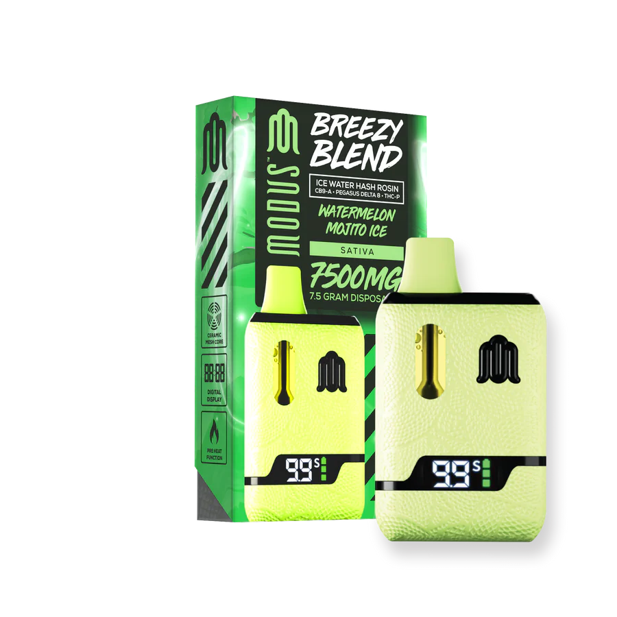 Modus Breezy Blend disposable vape 7500mg Watermelon Mojito Ice Sativa