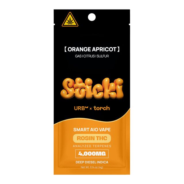 URB × Torch – Sticki Smart AIO Vape 4000mg Orange Apricot