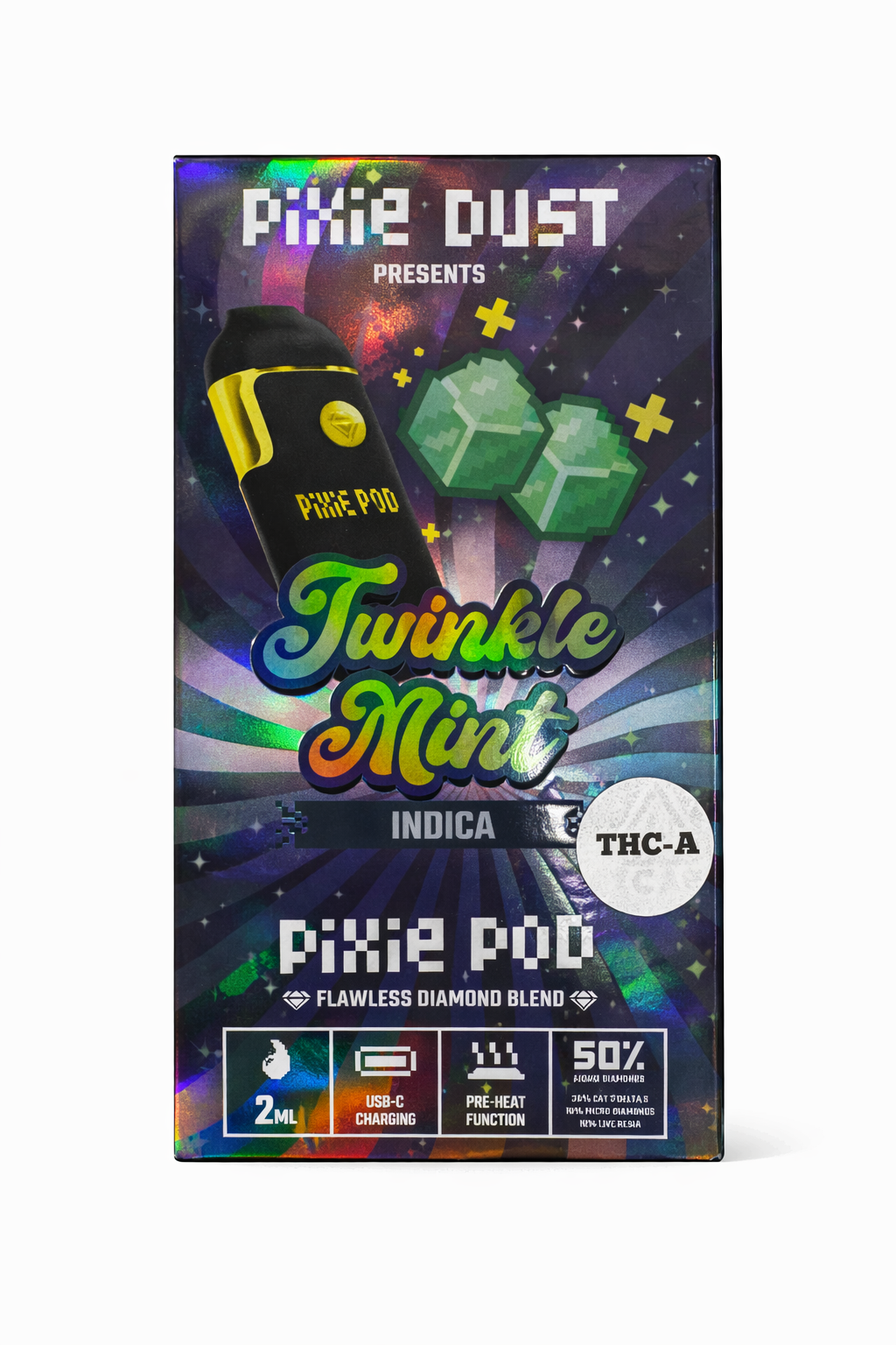 Pixie Pods Flawless Diamond Blend 2G disposable vape Twinkle Mintz