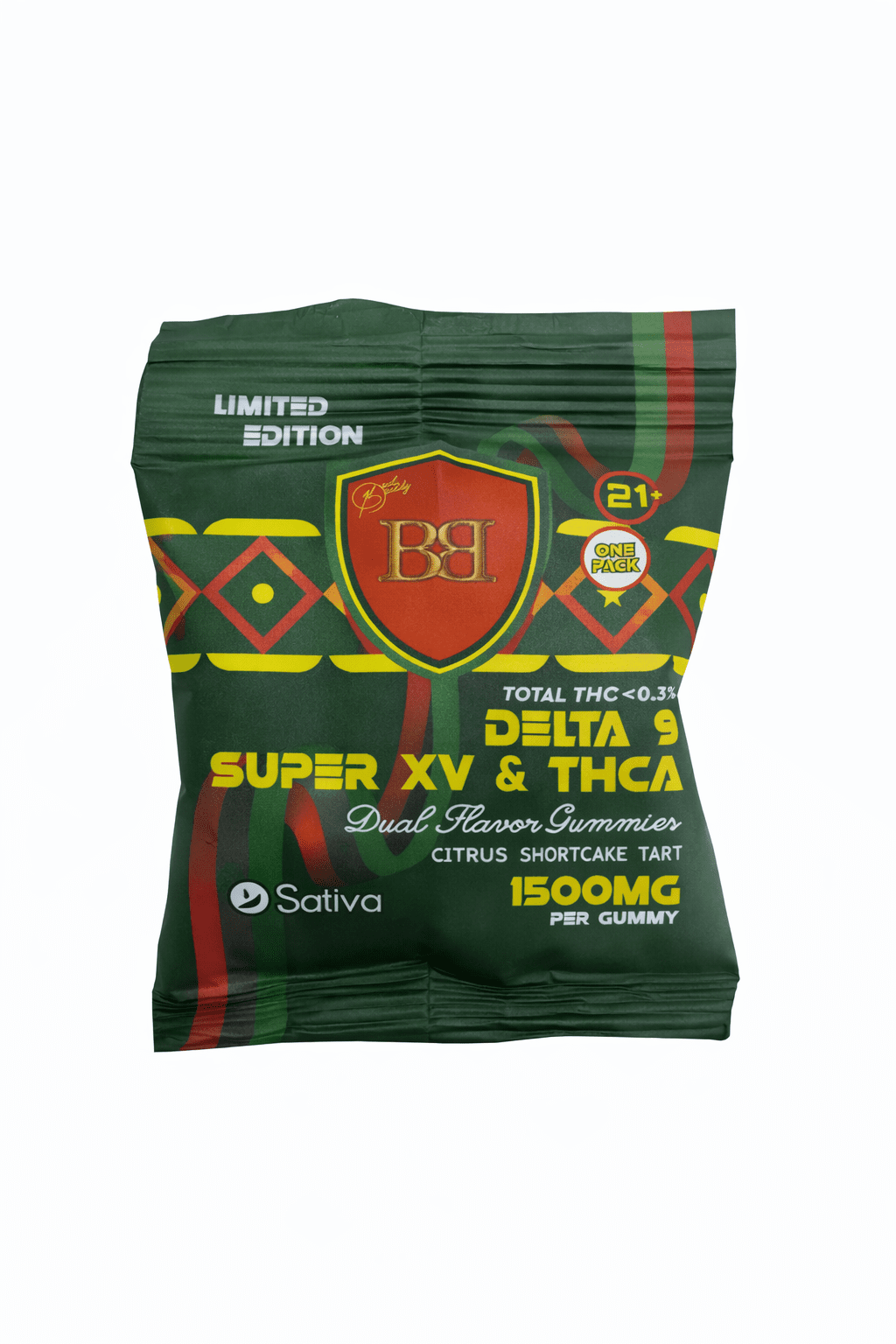 bud buddy thca delta 9 super xv gummy citrus shortcake tart dual flavor 1500mg 1ct