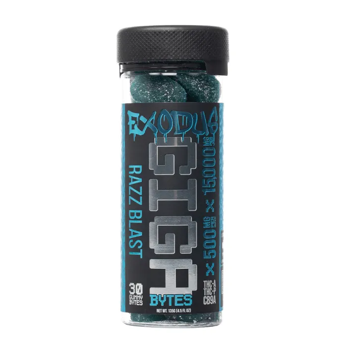 Exodus GIGABYTES Gummies 15000mg Razz Blast