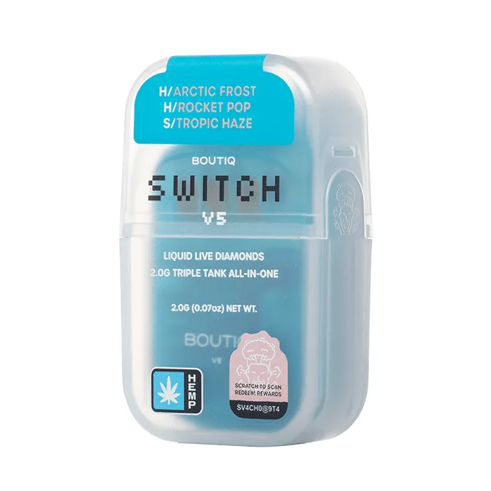 Boutiq SWITCH V5 THCA Disposable 2G Arctic Frost Rocket Pop Tropic Haze