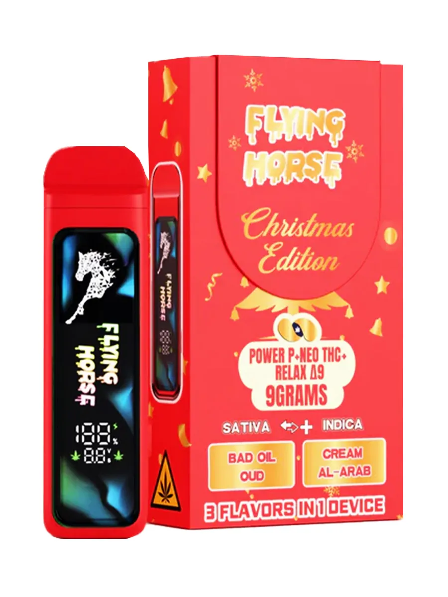 Flying Horse Christmas Edition Disposable Vape Power P + Neo THC + Relax Δ9  - 3 Flavors in 1 - 9G