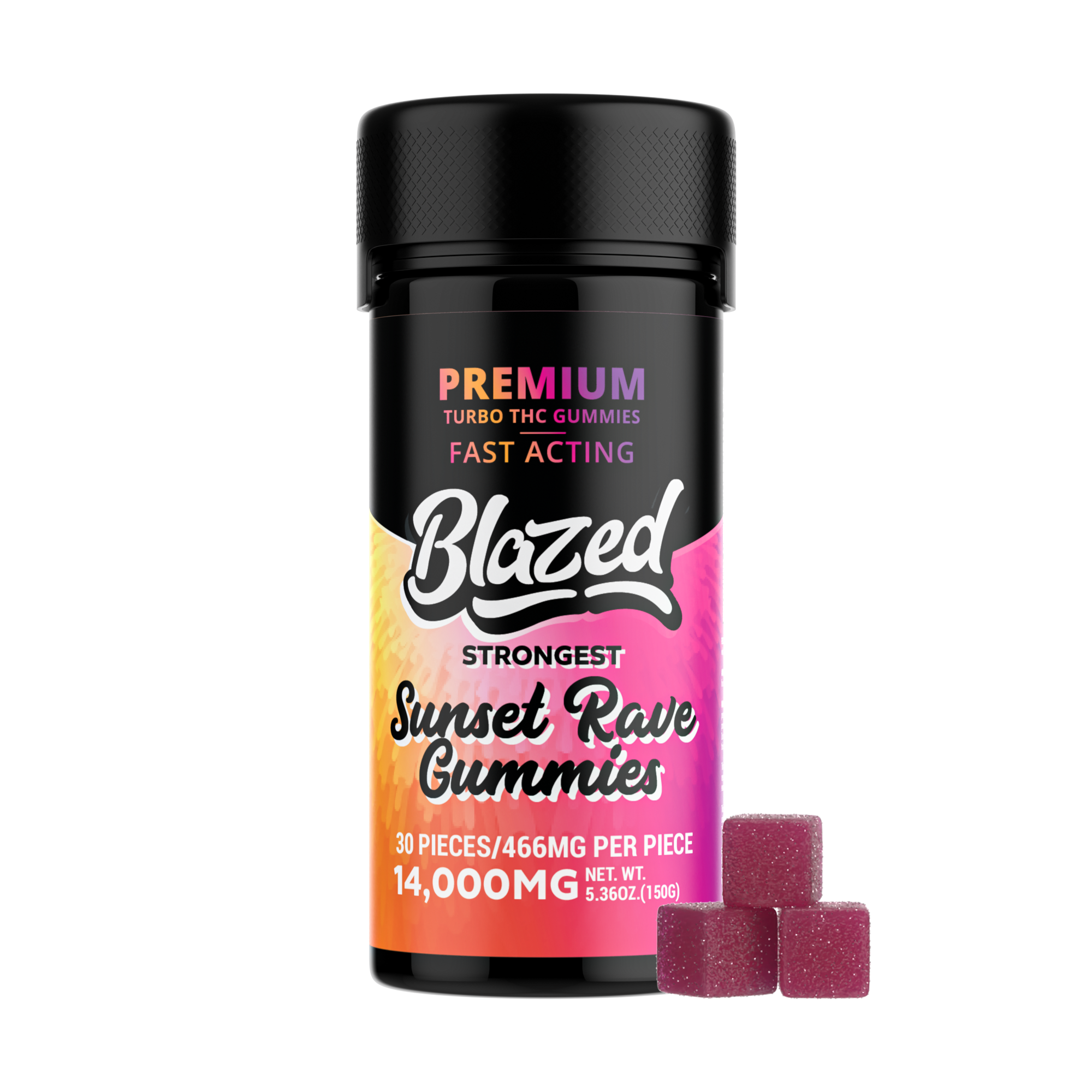Blazed 14,000MG Turbo THC Gummies - 30 Gummies