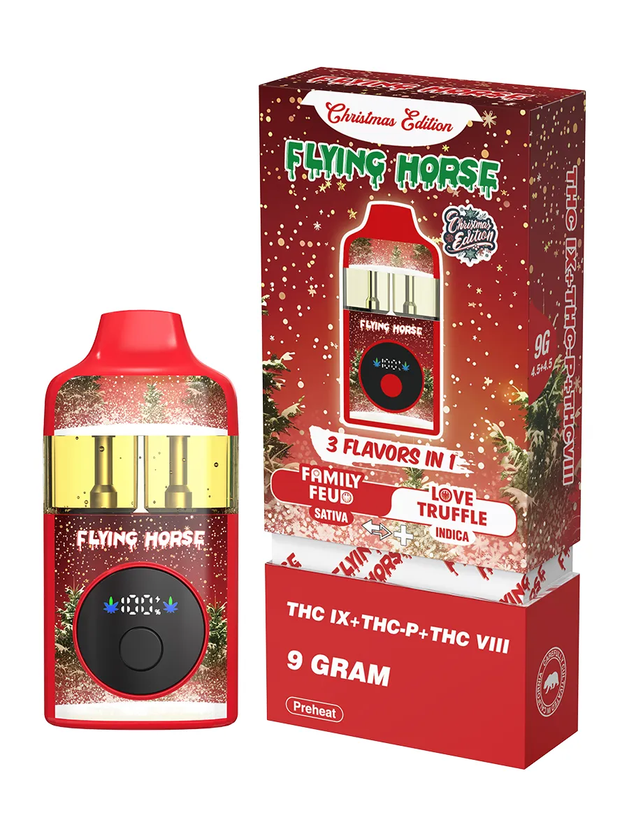 Flying Horse Christmas Edition Disposable Vape |THC IX + THC-P + THC VIII - 3 Flavors in 1 - 9G - Image 5