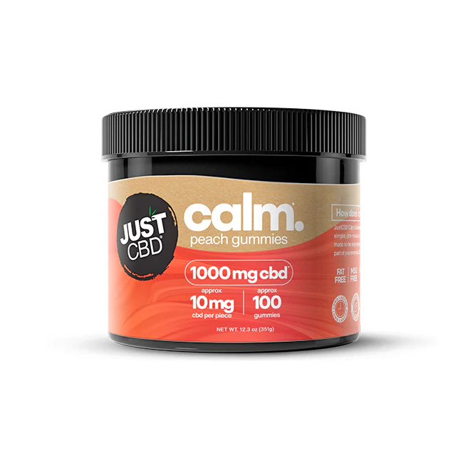 JustCBD CBD Calm Gummies – Peach Flavor – 250mg | 1000mg
