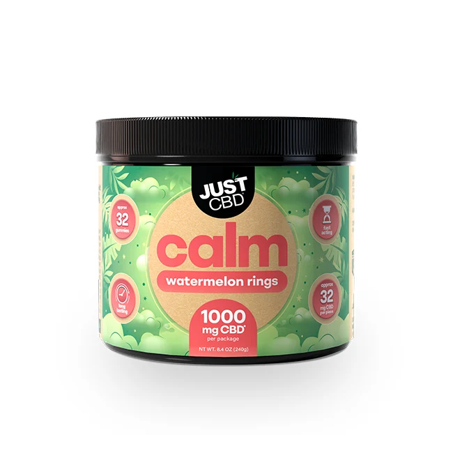 JustCBD Calm Watermelon Rings – CBD Gummies – 1000mg