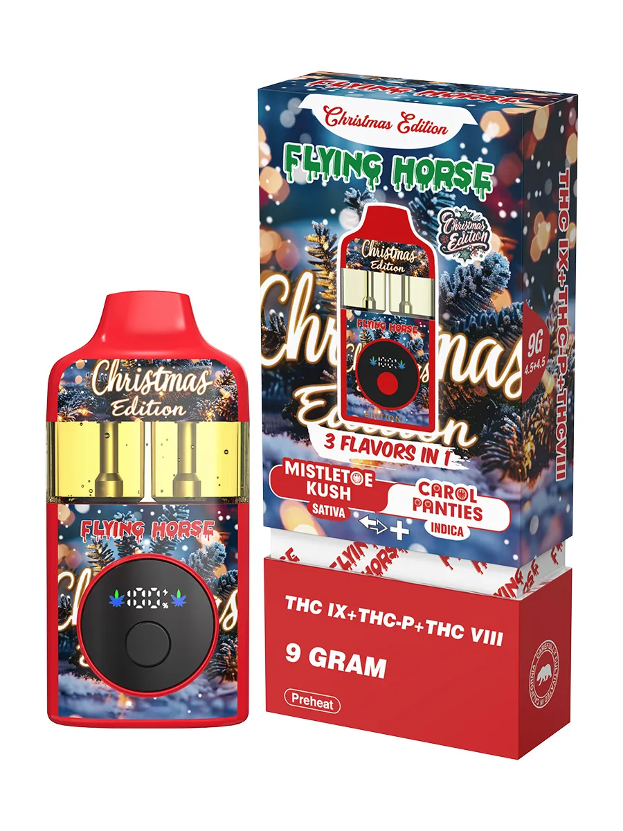 Flying Horse Christmas Edition Disposable Vape |THC IX + THC-P + THC VIII - 3 Flavors in 1 - 9G - Image 6